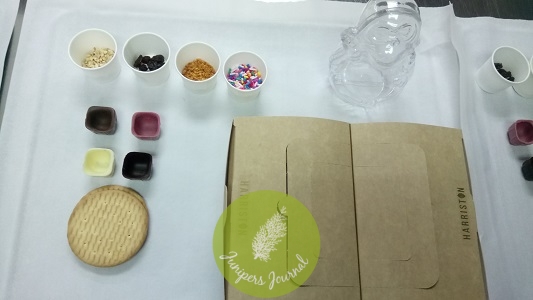 The ingredients and tools for the chocolate workshop